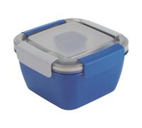 Navna Boîte à lunch avec boîte à repas en forme compacte bleue | Réchauffeur au micro-ondes, couvercle à clip sécurisé, support de repas emballé quotidiennement pour les apprenants