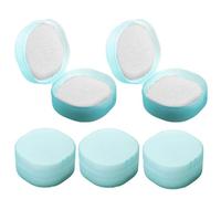 Navna Porte-tampons carrés en coton transparent avec couvercle sécurisé pour salle de bain, vanité de voyage, organiseurs multifonctionnels de comptoir de salle de bain