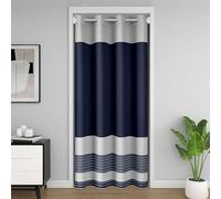 Navy Bleu Rideau Occultant Rideaux Stripes Rideau de Porte 132x203cm Géométrique Géométrie Rideaux Interieur Salon Chambre Moderne Art Rideaux Exterieur d'entrée Chambre Fille