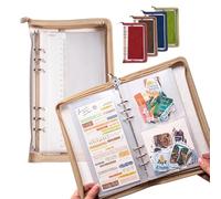 Navy Peony Wander Keeper classeur de papeterie fin (kaki Serengeti) - pochettes A5 étroites, couleurs de voyage sélectionnées, organiseur zippé facile à emporter - pour stickers et photocards
