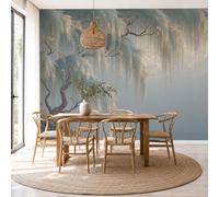 NAWVNMI 3D Soie Papier Peint Panoramique, 250 x 175cm Papier Peint Paysages De Rêve, Saules Pleureurs Au Bord Du Lac Grandes Murales Poster pour Salon, Chambre, Étude Maison Décoration Intérieure