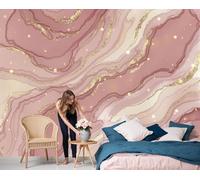 NAWVNMI Papier peint Agate Dorée Texture Fluide 400 x 280cm Mur XXL décoration Moderne Décoration Wallpaper Muraux Photo Salon Chambre Poudre De Pâte De Haricots Rouges Or