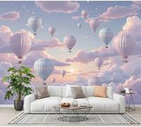 NAWVNMI Papier Peint Panoramique Rêve Ciel Soie 400 x 280cm Papier Peint Géant 3D Salon Chambre Salle à Manger Chambre Décoration Murale - Mer De Nuages Montgolfière