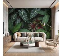 NAWVNMI Papier Peint Panoramique Soie 400 x 280cm - Plantes Photographie - Poster Mural Forêt Tropicale Plantes pour Tête de Lit, Salon, Chambre - Fresque Murale Décoration