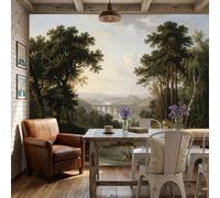 NAWVNMI Papier Peint Panoramique Soie 450 x 315cm - Peinture À L'Huile De Paysage Classique - Poster Mural Ruisseau Agriculteur pour Tête de Lit, Salon, Chambre - Fresque Murale Décoration