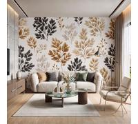 NAWVNMI Papier Peint Panoramique Soie Salon, Rétro Plantes, 300 x 210cm Murales, Revêtement Mural Papiers Peints, Grand Poster Mural Aquarelle Jardin Botanique Salon Chambre Décoration