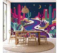 NAWVNMI Papier Peint Soie Rétro Western Paysage 300 x 210cm Papier Peint Panoramique Grandes Poster Mural Photo pour Salon, Chambre, Décor Fond TV - Effet 3D - Cactus Canyon