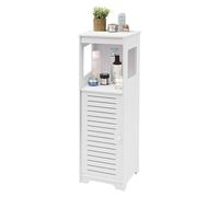 Naxidf Meuble de Salle de Bain, Meuble de Rangement, Armoire Salle de Bain, Placard Rangement avec Porte, avec Compartiment Ouvert, Meuble Bas Rangement, Salle de Bains, Le Salon, Blanc