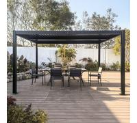 Naxos pergola bioclimatique 4x3m structure et lames en aluminium gris anthracite