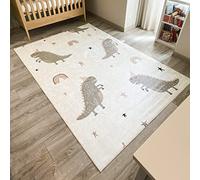 Nazar Tapis Chambre Enfant, Tapis Bébé, Tapis Enfant pour Fille et garçon à Motifs Dinosaure, Carte du Monde et Animaux (741 Vert, 80x150 cm)