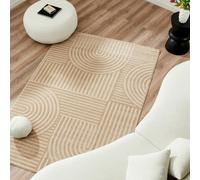 Nazar Tapis de salon, chambre à coucher - Beige - Doux - Uni - Doux - Rectangulaire - Motif géométrique - Grand tapis blanc - Tapis de couloir (160 x 230 cm, 163 beige)