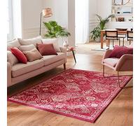 Nazar Tapis de Salon Vintage Style Moderne à Poils Ras, Lavable, pour Chambre (120x170 cm, 768 Rose)
