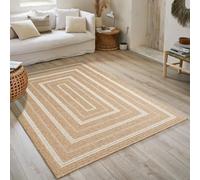 Nazar Tapis Nature, Naturel Boheme, Aspect Jute, Salon, Chambre, Couloirs, Extérieur, Couleur Naturelle (200x290 cm, 8863 Blanc)