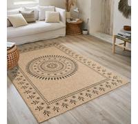 Nazar Tapis Nature, Naturel Boheme, Aspect Jute, Salon, Chambre, Couloirs, Extérieur, Couleur Naturelle (200x290 cm, 8874 Noir)