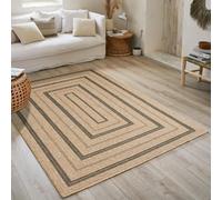 Nazar Tapis Nature, Naturel Boheme, Aspect Jute, Salon, Chambre, Couloirs, Extérieur, Couleur Naturelle (60x180 cm, 8863 Noir)