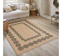 Nazar Tapis Nature, Naturel Boheme, Aspect Jute, Salon, Chambre, Couloirs, Extérieur, Couleur Naturelle (80x150 cm, 8868 Noir)