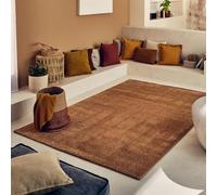 Nazar Tapis Salon Multicolore Rectangulaire, Motif Géométrique, Doux pour Chambre et Couloir, Crème, Grand (567 Marron, 200x290 cm)