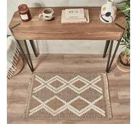Nazar Tapis, Tapis Salon Nature Aspect Jute Chiné Motif Moderne Style Boho, Tapis pour Salon, Chambre, Terrasse, Exterieur, Couleur Naturelle (9048 Marron, 60x90 cm)