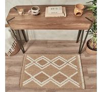 Nazar Tapis, Tapis Salon Nature Aspect Jute Chiné Motif Moderne Style Boho, Tapis pour Salon, Chambre, Terrasse, Exterieur, Couleur Naturelle (9054 Jaune, 60x90 cm)