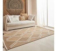Nazar Tapis, Tapis Salon Nature Aspect Jute Chiné Motif Moderne Style Boho, Tapis pour Salon, Chambre, Terrasse, Exterieur, Couleur Naturelle (9048 Jaune, 120x170 cm)