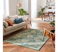 Nazar Tapis vintage, style moderne et lavable, poils courts, chambre à coucher (120 x 170 cm, 768 vert)