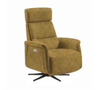 NAZARE - Fauteuil Relax Electrique Microfibre Moutarde