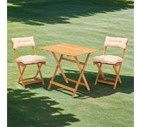 Nazzano Ensemble table et chaises pour salle à manger, table et chaises, kit de salon peu encombrant, crème