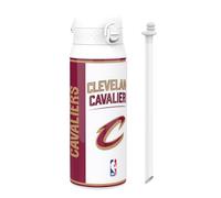 NBA Cleveland Cavaliers Gourde Thermique Avec Paille Amovible, 750ml/24oz, Bouteille Étanche À Isolation Sous Vide, Facile À Ouvrir, Verrou Sécurisé, Passe Au Lave-Vaisselle, Couvercle Rabattable
