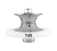 NBB Roue profilée diamantée, fraise foret toupie diamant, Roue de profil diamant, mèche pour profiler carreaux porcelaine céramique granit marbre pierre, pour meuleuse d'angle (Full-Bullnose V30)