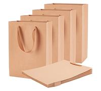 NBEADS 10 Pcs Kraft Papier Pochettes Cadeau Sacs À Provisions pour La Fête de Mariage Souvenirs Nuit Célébrations, Burlywood, 40 × 30 × 10 cm
