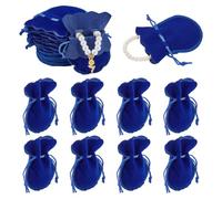 nbeads 100Pcs Velvet Bags, 7.5 × 9.5cm Sac À Bijoux Bleu Moyen pour La Faveur de Parti et de Mariage