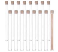nbeads 16 Pcs Tube en Plastique Transparent avec Couvercle, 24x2.05cm Tubes à Essai Conteneur de Stockage de Bâtons D'Encens pour la Méditatiox Relaxation Prière, Diamètre Intérieur: 1.8cm