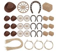 NBEADS 2 ensemble de 52 centres de Table de Style Western, Kits de Décoration pour Fête Sur le Thème du Far West Chapeaux de Cowboy Fers à Cheval pour une Décoration de Fête Champêtre