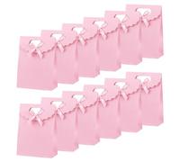 NBEADS 24 Pcs Cadeau avec Nœud Papillon, 16.5x12x6 cm Sacs cadeaux de fête Mariage Sachets d'Emballage avec Poignée Pochette Cadeau D‘anniversaire pour Emballage de Bonbons et Biscuits, Rose