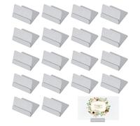 NBEADS 24 Pcs Porte-étiquettes en Métal, Porte Cartes en Acier Inoxydable Porte Photos pour Étiquettes de Prix Idéal pour les Mariages Anniversaires et Fêtes, Couleur Inoxydable, 3.5x3.2x2.4cm