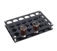 nbeads 24 Porte-plateau en Verre à Liqueur, Porte-verres à Shot en Acrylique Barre Noire Verre à Vin Plateau de Service Affichage de Verre à Shot pour Fête, Bar, Club, Trou: 1.5 pouce