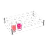 nbeads 24 Porte-plateau en Verre à Liqueur, Porte-verres à Shot en Acrylique Barre Transparente à Vin Plateau de Service Affichage de Verre à Shot pour Fête, Bar, Club, Trou: 45mm