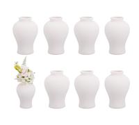 NBEADS 6 Pcs Vase en Céramique Blanche, Petits Vases à Fleurs en Céramique Style Bohème en Vrac pour Fleurs Séchées Centres de Table de Mariage Décoration de Fête à Domicile, 7.4x10.6cm
