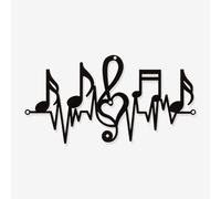 NBEADS Décoration Murale en Métal Note de Musique, Noir Tenture Murale Décor Silhouette Art Mural pour la Maison Chambre Salon Salle de Bains Cuisine Bureau Jardin Hôtel Décoration Murale, 28.1x14.6cm