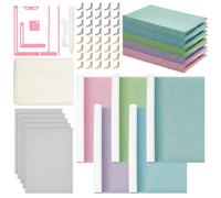 nbeads Kit de Couverture pour Reliure de Livres, 5 couverture de Livre en Lin 40 protège Coins en Fer 1 morceaux de Tissu en Coton 5 planches de Papier 2 ouvre Lettres pour la Reliure, Rose