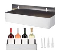nbeads Rail à Vitesse Unique en Acier Inoxydable, Porte Bouteilles Mural pour Boissons Alcoolisées Support pour Vaporisateur Étagère pour Boissons pour Bars Couleur Inoxydable, 41x10.5x13.6cm