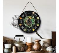 NBEADS Roue de L'Année Panneau en Bois, 30cm Calendrier Wicca de Noël Planche de Pendule Divination avec Motif de Nœud Sorcières Runes Sabbats Signe Païen pour Décor de Signe de Noël Vintage