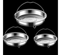 NbgrvB 304 Grille de cuisson vapeur en acier inoxydable avec poignée, grille de répartition uniforme de la chaleur, argenté