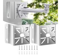 NbgrvB 304 Lot de 2 équerres d'angle de sécurité en acier inoxydable | Support mural antirouille pour Hikvision et modèles similaires, kit de surveillance extérieur, argenté, 135 x 110 x