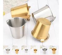 NbgrvB 700 ml pour seau à glace en acier inoxydable avec poignées, pour mini tasse à goûter portable pour poulet, pépites, frites, bière, KTV et bar à domicile