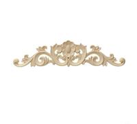 NbgrvB Applique en bois de chêne sculpté - 30 x 7 cm - Moulure florale non peinte pour meubles, portes, armoires, décoration d'intérieur vintage (style 1 : 30 x 7 cm)