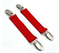 NbgrvB Attache Drap Housse Élastique Réglable Clips Métal(Red One size) | Alliage pour robuste, nylon élastique, réglable 30-130cm, maintien ferme, lits canapés tables