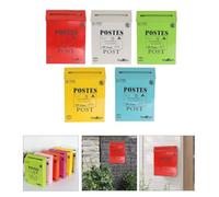 NbgrvB Boîte aux lettres en métal de style vintage rustique à fixation | Support pour décoration de jardin ou de salon, accessoire de photographie fonctionnel avec fermeture sécurisée