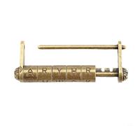 NbgrvB Cadenas à combinaison horizontal à 5 roues en bronze antique, serrure à lettre en alliage de zinc, décoration d'intérieur, coffres de rangement et bagages, 79 x 37 mm