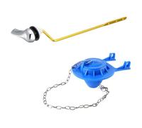 NbgrvB Ensemble poignée de chasse d'eau et clapet en aluminium doré | ABS galvanisé pour levier de rechange standard à montage latéral, kit de joint en PVC pour rénovation de salle de bain, noir